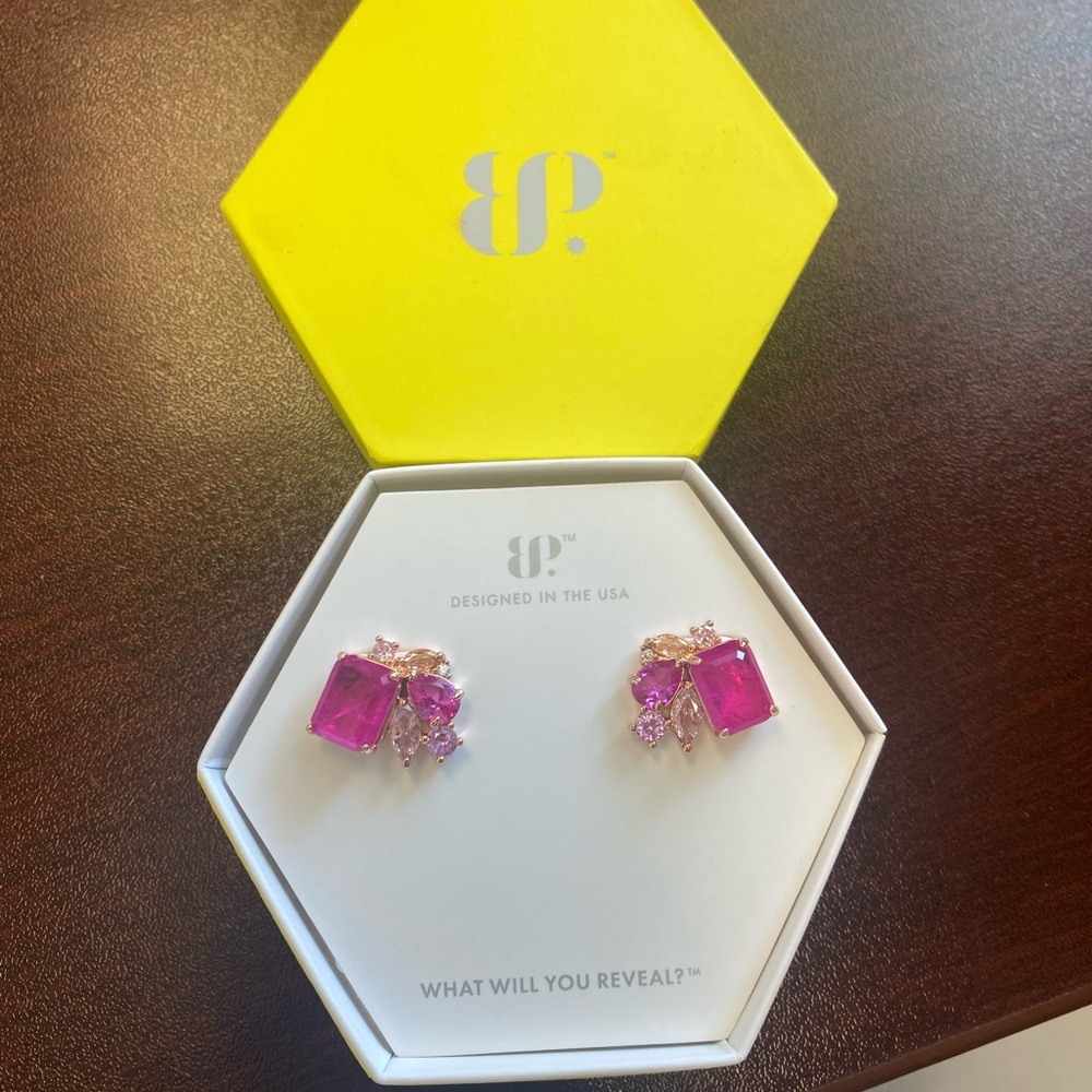 BP Pink Sapphire, Rose Quartz and Smokey topaz CZ Rose Gold Plating